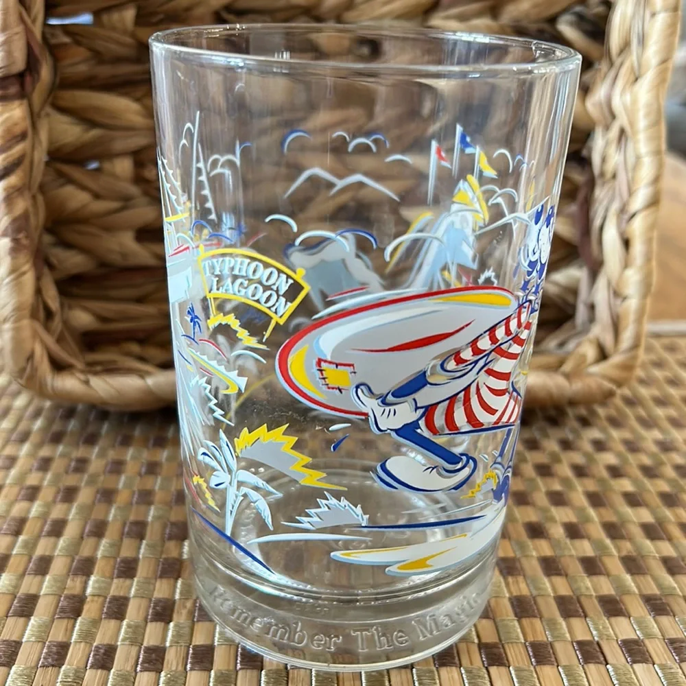 Walt Disney World 25th Anniversary Typhoon Lagoon McDonalds Glass.